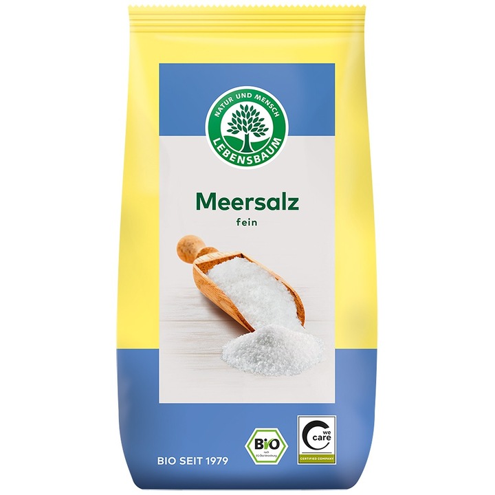 Sare de mare fina, neiodata bio, 500g