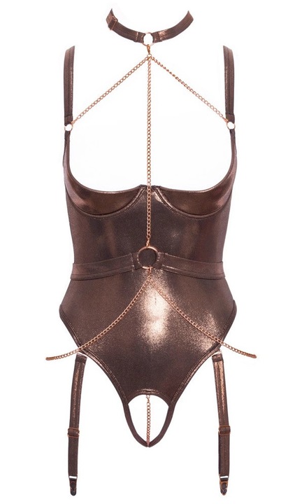 Body Cottelli Collection, szexi fehérneművel, Barna