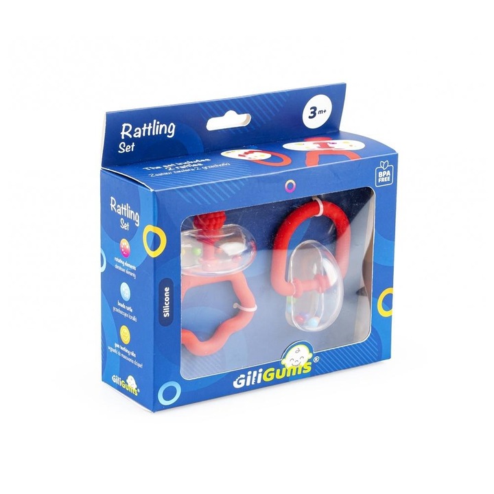 GILIGUMS csörgőjáték készlet, piros