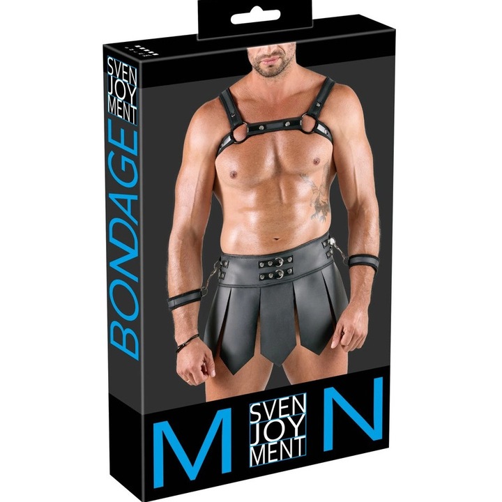 Комплект BDSM Svenjoyment Bondage Gladiator XL, колан и пола за мъже