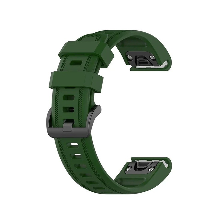 Curea silicon BEST ACCESSORIES, EasyFit, 20mm, Verde, compatibila cu Garmin Fenix 5S/6S/7S/8/Epix 2 Pro/Instinct 2S