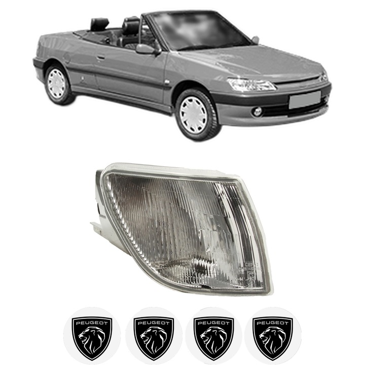Semnalizator Fata Dreapta PEUGEOT 306 Convertible (7D, N3, N5) din 1994-2002, Auto, Depo, 4 Stickere auto cu PEUGEOT