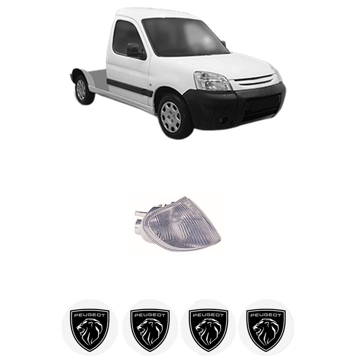 Semnalizator Fata Dreapta PEUGEOT PARTNER Platform/Chassis (5_, G_) din 1997-2008, Auto, Depo, 4 Stickere auto cu PEUGEOT