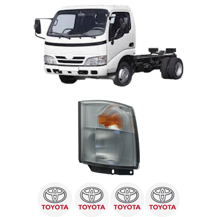 Semnalizator Fata Dreapta TOYOTA DYNA Platform/Chassis (KD_, LY_, _Y2_, _U3_, _U4_, _U6_, _U8 din 2001-2011, Auto, Depo, 4 Stickere auto cu TOYOTA