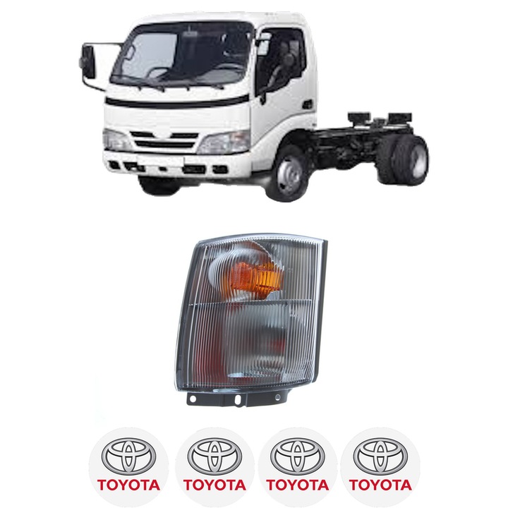 Semnalizator Fata Stanga TOYOTA DYNA Platform/Chassis (KD_, LY_, _Y2_, _U3_, _U4_, _U6_, _U8 din 2001-2011, Auto, Depo, 4 Stickere auto cu TOYOTA