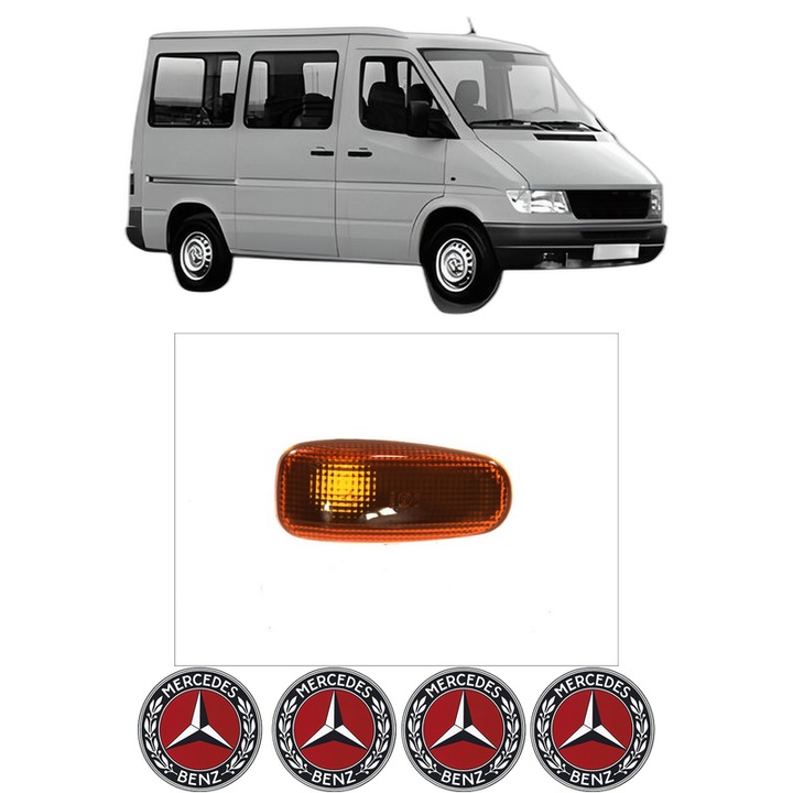 Semnalizator Partea Dreapta / Stanga MERCEDES-BENZ SPRINTER 2-t Bus (B901, B902) din 1995-2006, Auto, Depo, 4 Stickere auto cu MERCEDES-BENZ