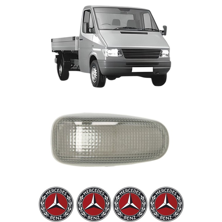 Semnalizator Partea Dreapta / Stanga MERCEDES-BENZ SPRINTER 2-t Platform/Chassis (B901, B902) din 1995-2006, Auto, Depo, 4 Stickere auto cu MERCEDES-BENZ