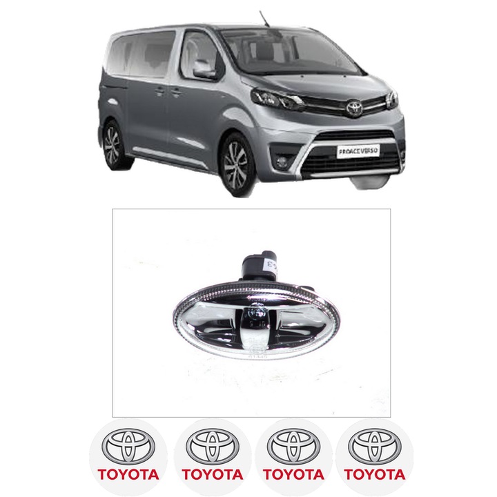 Semnalizator Partea Dreapta / Stanga TOYOTA PROACE VERSO Bus (MPY_) din 2016-2020, Auto, Depo, 4 Stickere auto cu TOYOTA