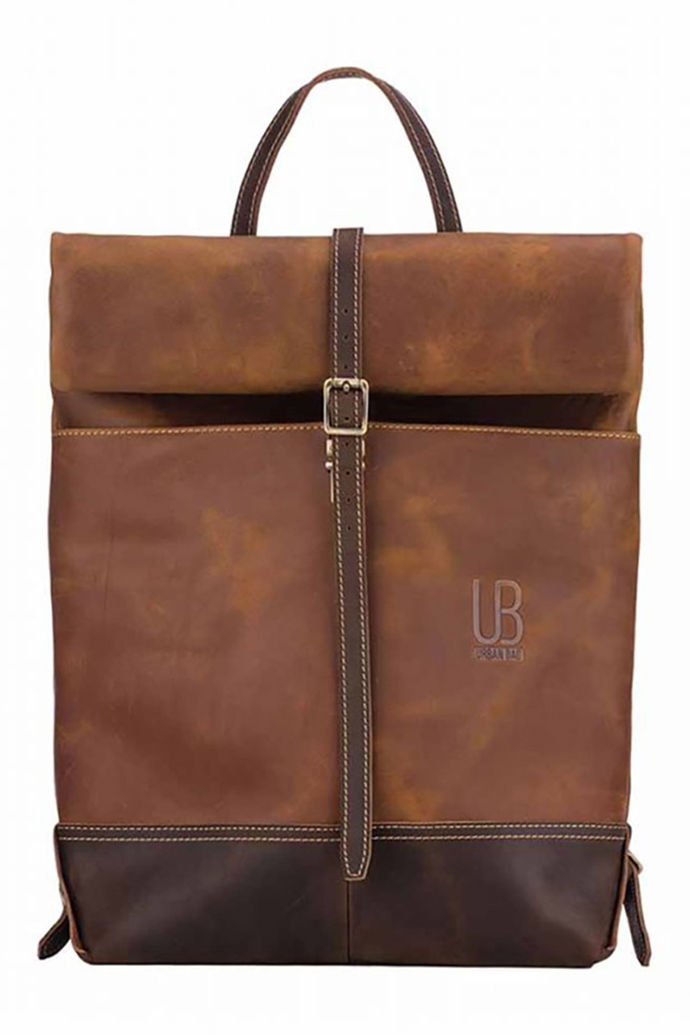 Urban Bag, Rucsac unisex din piele Narvik, Caramel