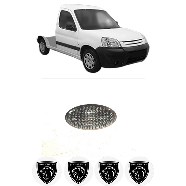 Semnalizator Partea Dreapta / Stanga PEUGEOT PARTNER Platform/Chassis (5_, G_) din 1997-2008, Auto, Depo, 4 Stickere auto cu PEUGEOT