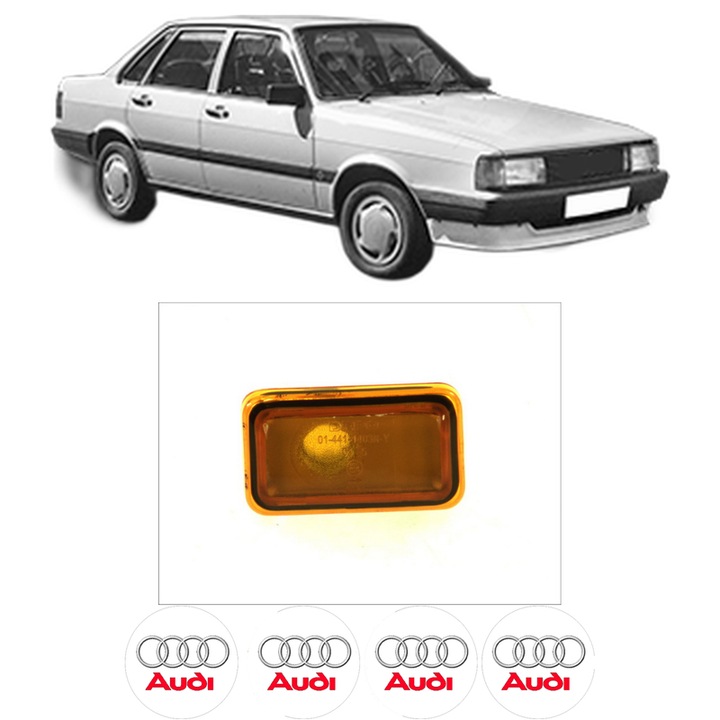 Semnalizator Partea Stanga AUDI 80 B2 Saloon (811, 813, 814, 819, 853) din 1978-1987, Auto, Depo, 4 Stickere auto cu AUDI