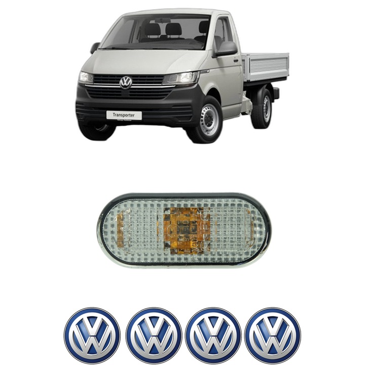 Semnalizator Partea Dreapta / Stanga Volkswagen TRANSPORTER T5 Platform/Chassis (7JD, 7JE, 7JL, 7JY, 7JZ, 7F din 2003-2015, Auto, Depo, 4 Stickere auto cu Volkswagen