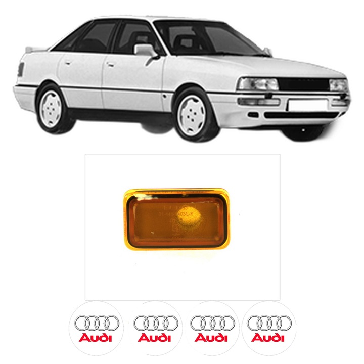 Semnalizator Partea Dreapta AUDI 90 B3 (893, 894, 8A2) din 1987-1991, Auto, Depo, 4 Stickere auto cu AUDI