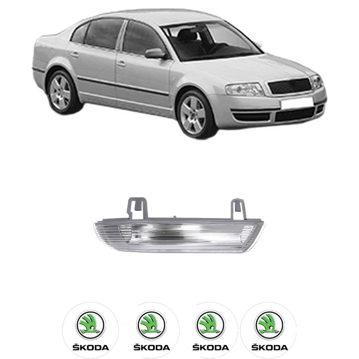 Indicator oglinda ParteaOglinda Dreapta SKODA SUPERB I (3U4) din 2001-2008, Auto, Blic, 4 Stickere auto cu SKODA