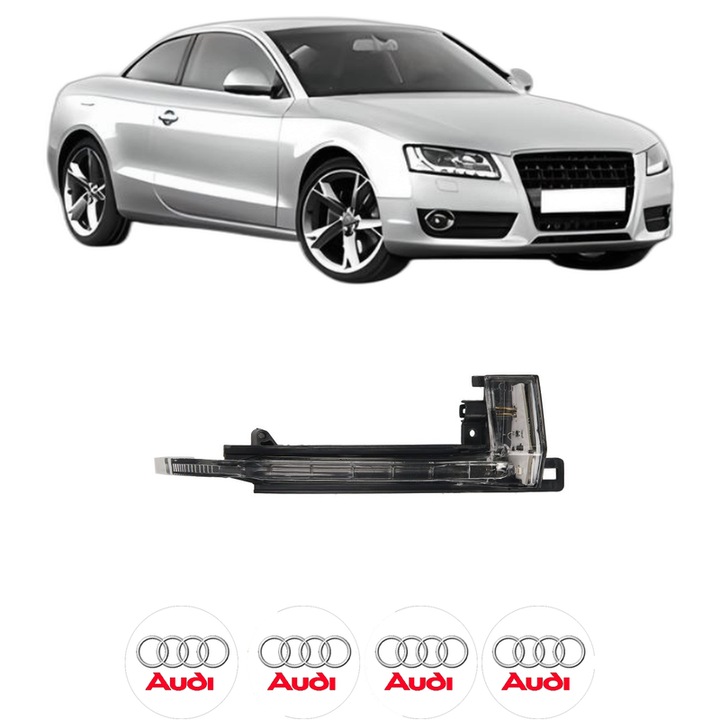 Semnalizator Partea Dreapta AUDI A5 (8T3) din 2007-2017, Auto, Blic, 4 Stickere auto cu AUDI