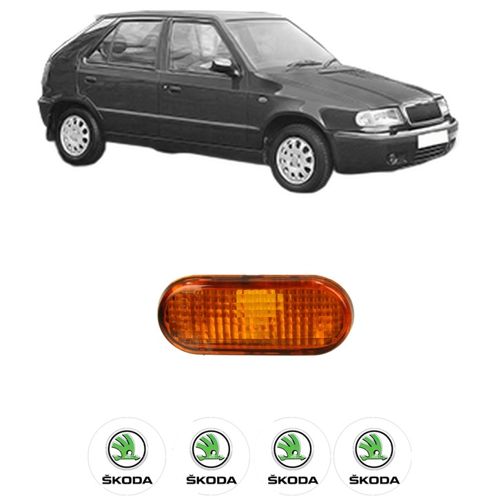 Semnalizator Partea Dreapta / Stanga SKODA FELICIA II (6U1) din 1998-2001, Auto, Depo, 4 Stickere auto cu SKODA