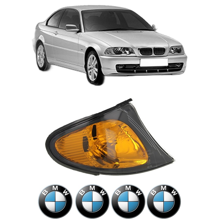 Semnalizator Fata Dreapta BMW Seria 3 (E46) din 1997-2005, Auto, Depo, 4 Stickere auto cu BMW Seria