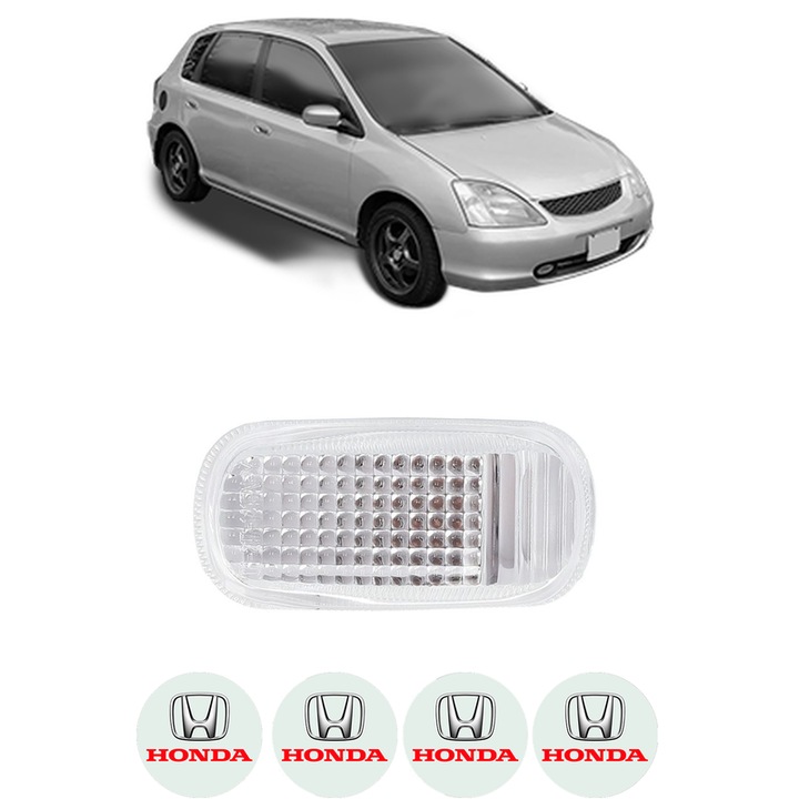 Semnalizator Partea Dreapta / Stanga HONDA CIVIC VII Hatchback (EU, EP, EV) din 2000-2005, Auto, Depo, 4 Stickere auto cu HONDA