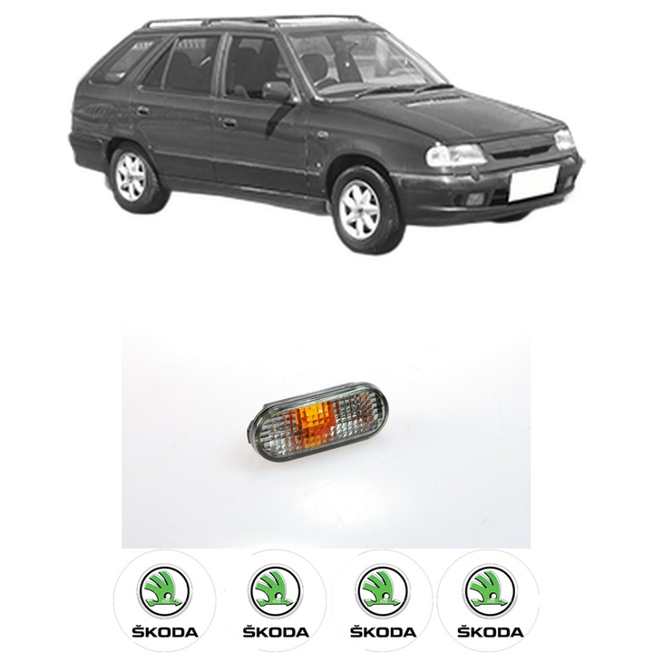 Semnalizator Partea Dreapta / Stanga SKODA FELICIA I Estate (6U5) din 1995-1998, Auto, Depo, 4 Stickere auto cu SKODA