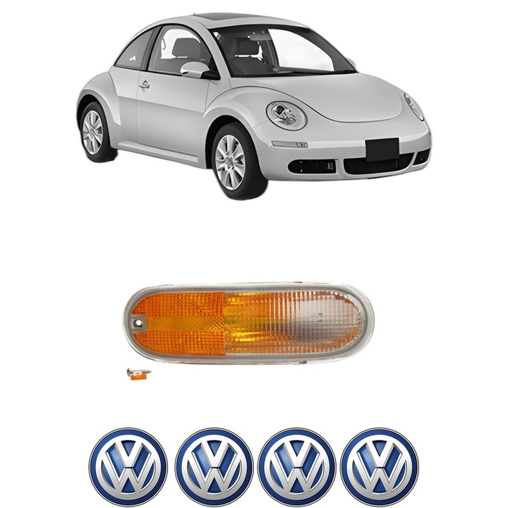Semnalizator Fata Stanga Volkswagen NEW BEETLE (9C1, 1C1) din 1998-2010, Auto, Depo, 4 Stickere auto cu Volkswagen