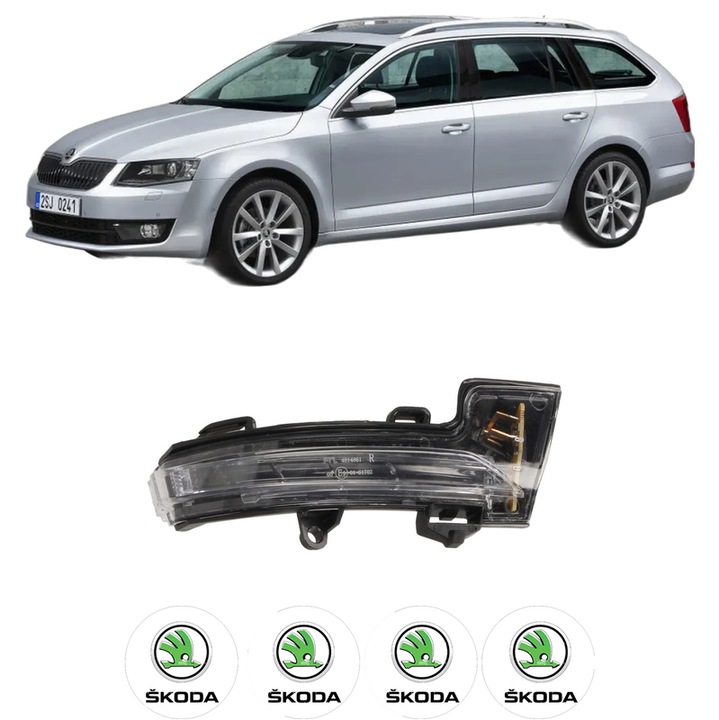 Semnalizator Partea Dreapta SKODA OCTAVIA III Combi (5E5, 5E6) din 2012-2020, Auto, Blic, 4 Stickere auto cu SKODA