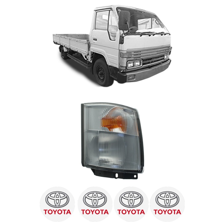 Semnalizator Fata Dreapta TOYOTA DYNA 150 Platform/Chassis (LY_) din 1995-2001, Auto, Depo, 4 Stickere auto cu TOYOTA