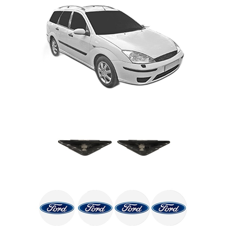 Semnalizator Partea Dreapta / Stanga FORD FOCUS I Estate Van (DNW) din 1998-2005, Auto, Depo, 4 Stickere auto cu FORD