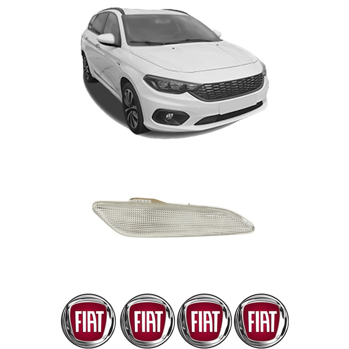 Semnalizator Partea Stanga FIAT TIPO Estate (356_, 357_) din 2016-2020, Auto, Depo, 4 Stickere auto cu FIAT