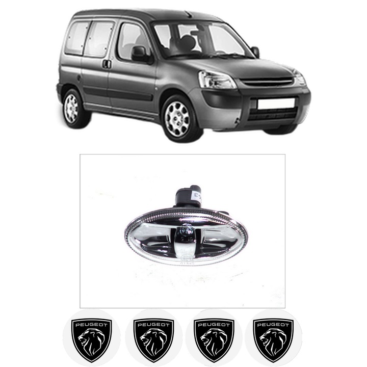 Semnalizator Partea Dreapta / Stanga PEUGEOT PARTNER TEPEE din 2008-2018, Auto, Depo, 4 Stickere auto cu PEUGEOT