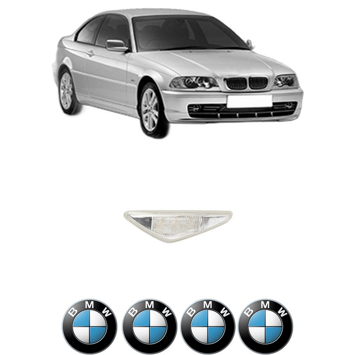 Semnalizator Partea Stanga BMW Seria 3 (E46) din 1997-2005, Auto, Depo, 4 Stickere auto cu BMW Seria