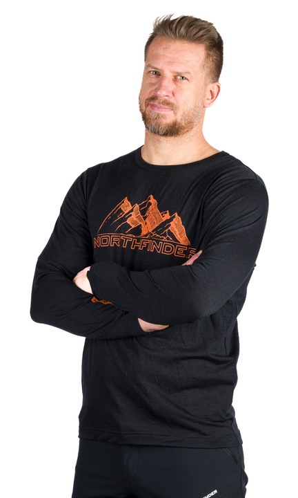 Bluza lana merino barbati Erneszt, Negru