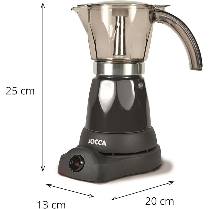 Cafetiera electrica Jocca cu suport rotativ 360°, 6 cesti, negru