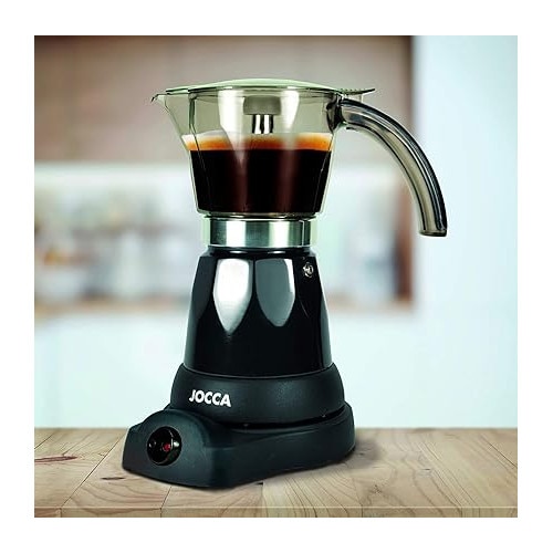 Cafetiera electrica Jocca cu suport rotativ 360°, 6 cesti, negru