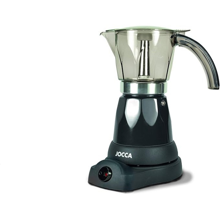Cafetiera electrica Jocca cu suport rotativ 360°, 6 cesti, negru