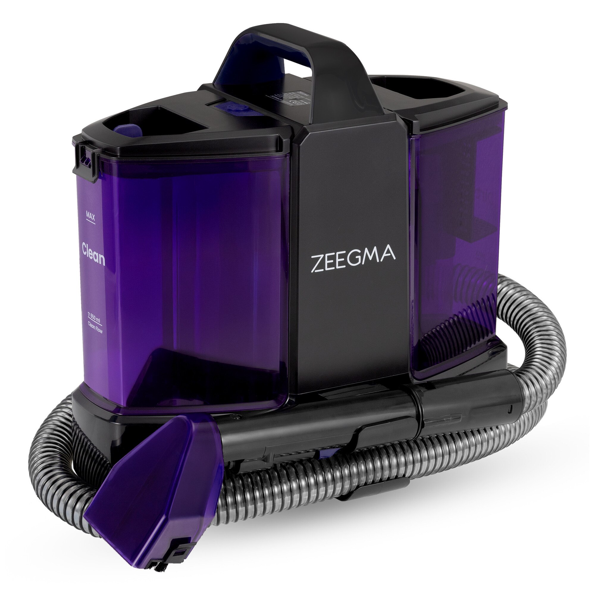 Aspirator de spalat umed uscat de palat tapiterii mochete si covoare Zeegma Zonder Wash Comact, 500 W, 1, 5L, uscat / umed, Albastru