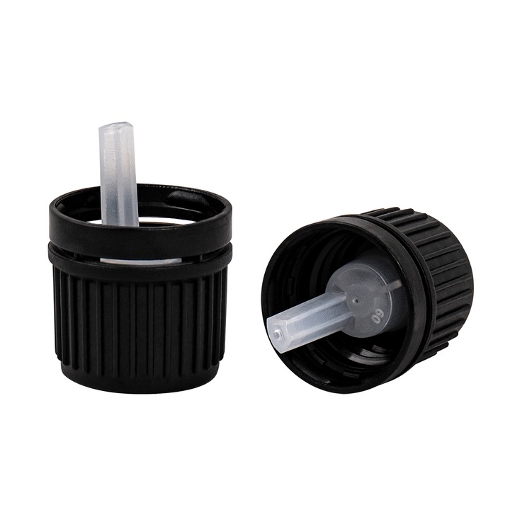 Csepegtető kupakkal, Aromaholik, fekete palack, HDPE, precíz adagolás