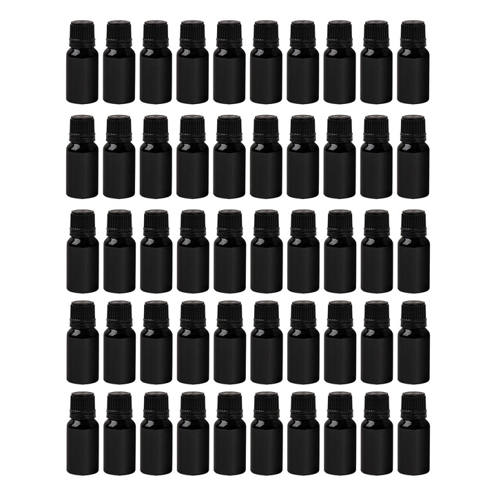 Set 50 Sticle, Aromaholik, 10 ml, Sticla Neagra, Capac cu Picurator