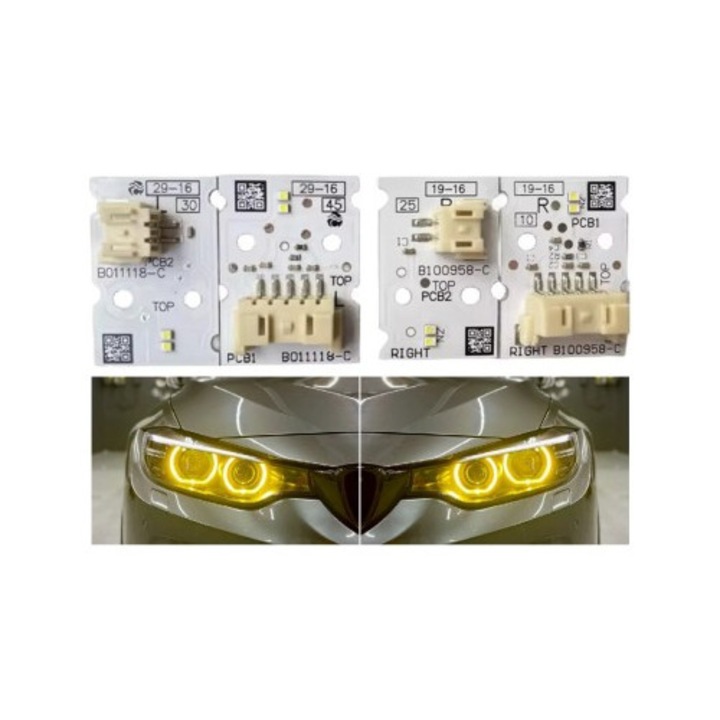 Set 4 module galbene CSL Style Angel Eyes DRL BMW Seria 3 GT F34 LCI - 63117470425 / 63117493235 / 63117470426, 63117493236