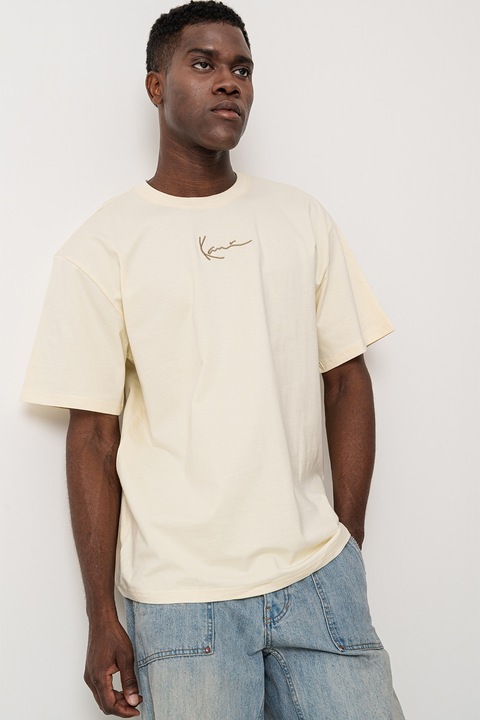 Karl Kani, Tricou regular fit cu imprimeu pe spate, Grej/Bej deschis