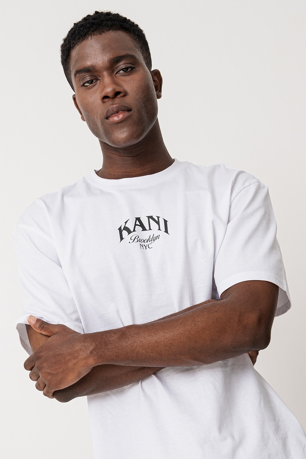 Karl Kani, Tricou de bumbac cu logo si imprimeu grafic Kani Dice, Alb, Negru, Portocaliu, M