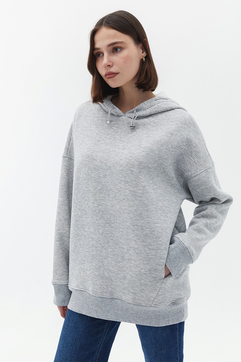 OXXO, Hanorac supradimensionat cu buzunare laterale, Gri melange