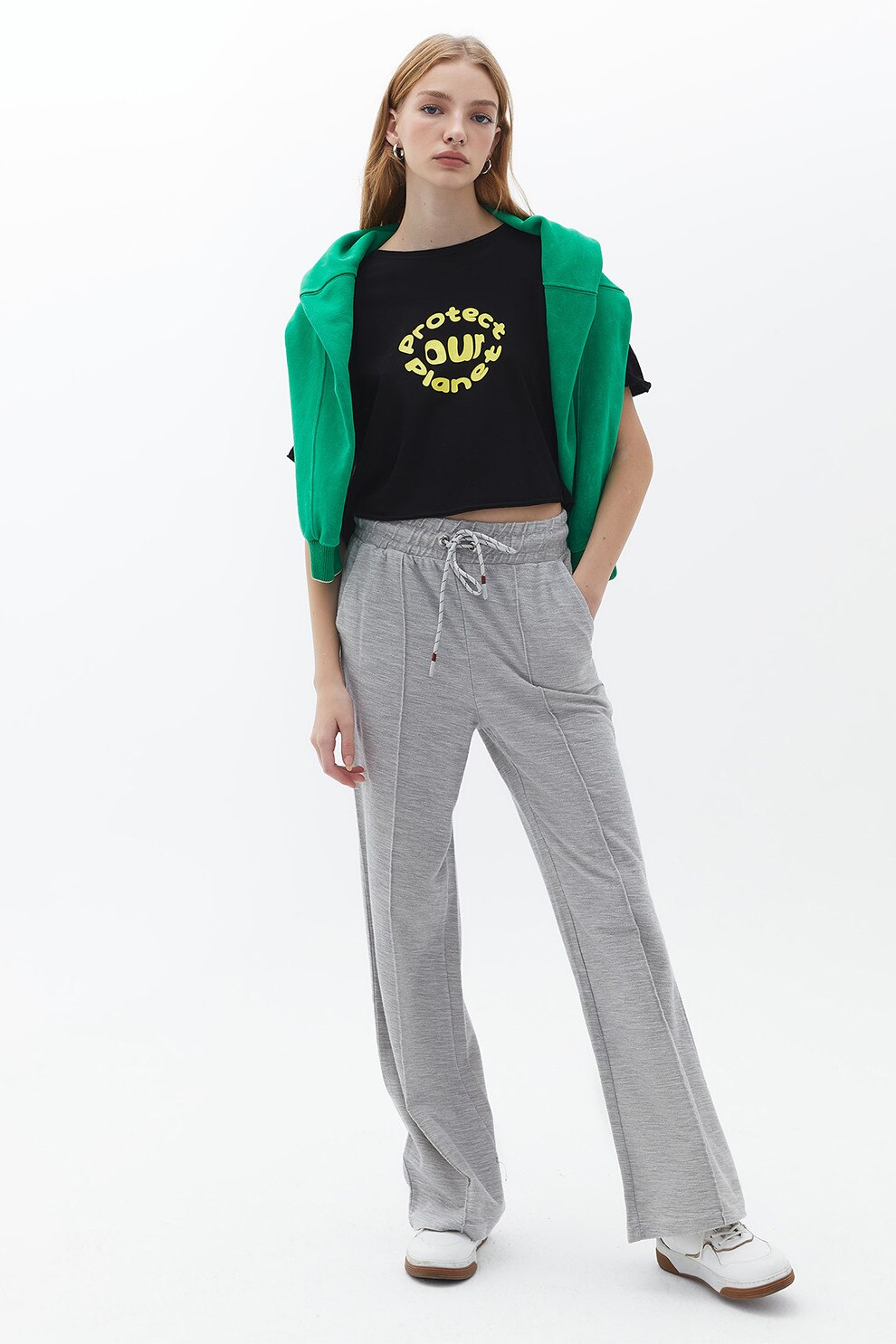 OXXO, Pantaloni de trening drepti cu buzunare laterale, Gri melange, S