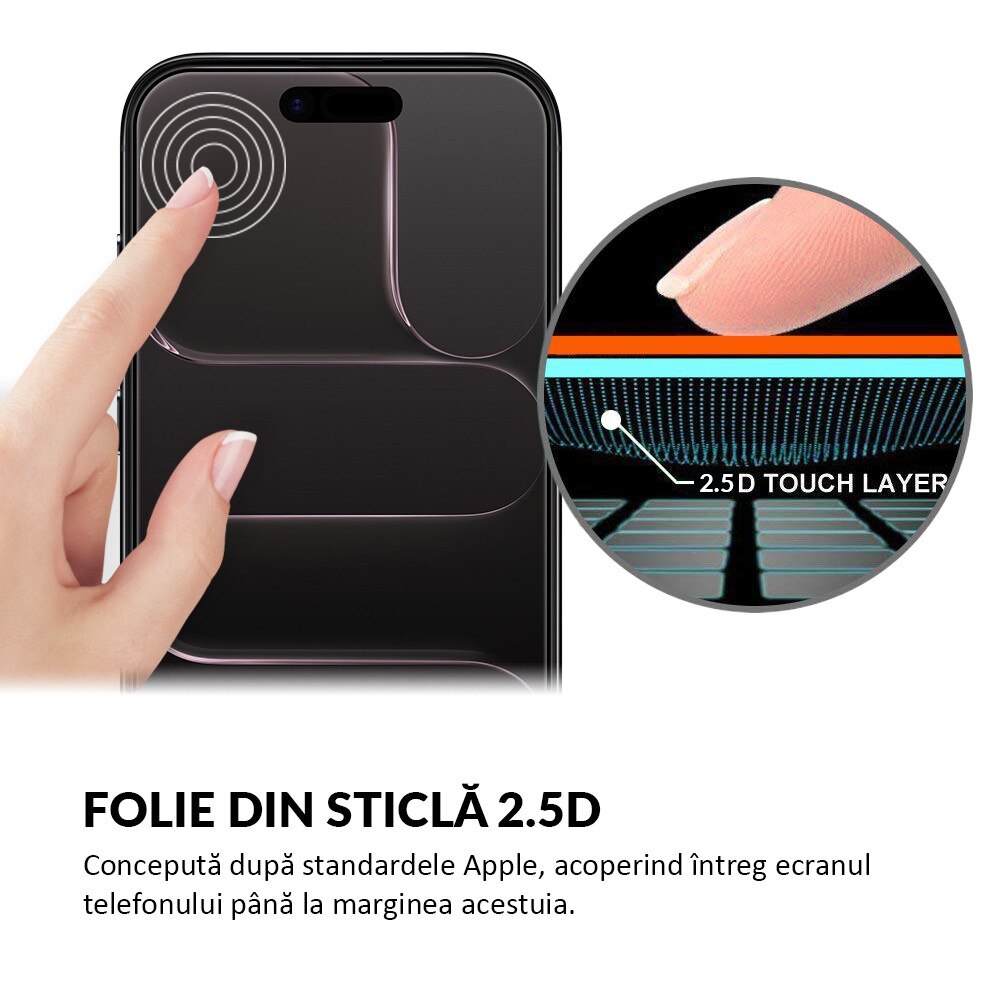 Folie Sticla Dr.Shield, Compatibil Apple iPhone Air, Full Cover 3D - Negru