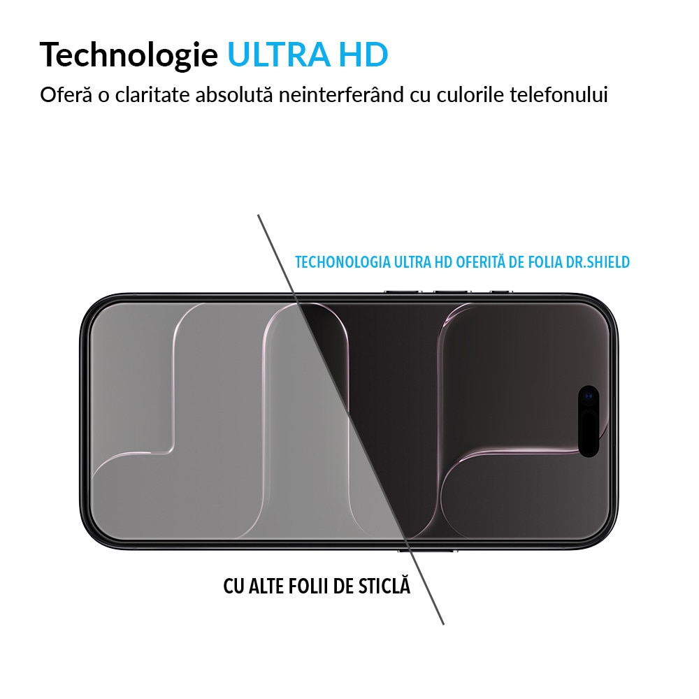 Folie Sticla Dr.Shield, Compatibil Apple iPhone Air, Full Cover 3D - Negru