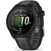 Smartwatch Garmin Forerunner 165, Music, 43mm, GPS, Wi-Fi, Android/iOS, Negru/Slate Grey