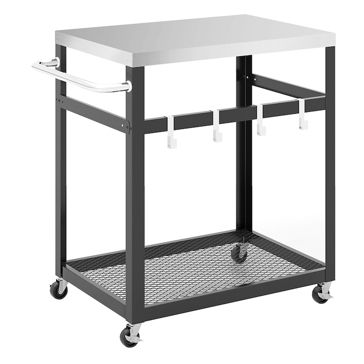Carucior pentru gratar Timeless Tools, din inox, pe 2 niveluri