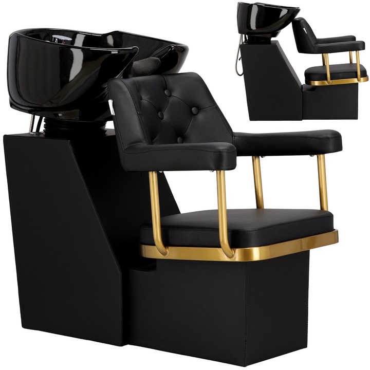 Calissimo, Scafa coafor Ezra pentru salonul de coafura si frizerie cu bol ceramic mobil armatura baterie si casca, 1-MF-042001