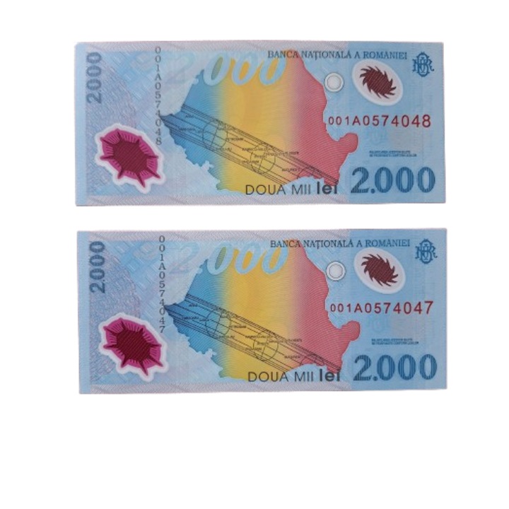 Bancnota Romania 2000 lei 1999, necirculata, Eclipsa de Soare