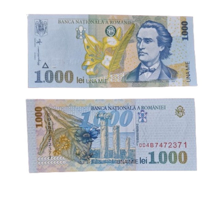 Bancnota Romania 1000 lei 1998, necirculata, Mihai Eminescu