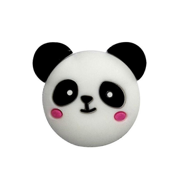 Stopper de usa decorativ din silicon cu model panda, 4.3x4.3cm